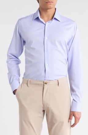 Nautica Slim Fit Micro Check Dress Shirt in Lavender at Nordstrom Rack, Size 14.5 - 32/33