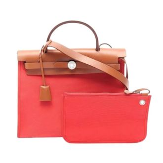 Herm&egrave;s Borsa a mano vintage Pre-owned in tela - - Pre-owned - Donna - Rosso - ONE SIZE