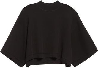 Alaia Short Sleeve Crop T-Shirt in Noir Alaia at Nordstrom, Size 10 Us