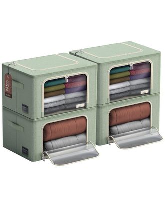 Sorbus Set Of 4 Large Storage Bins With Windows