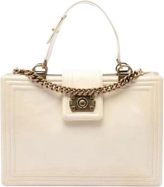 Chanel Pre-owned Satchel - Dames - Pre-owned - Beige - Maat: ONE Size Leer