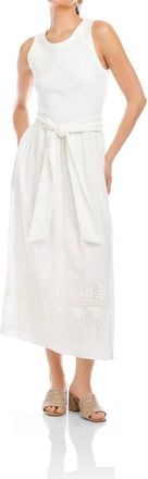 Fifteen Twenty Seline Contrast Midi Dress In Off White