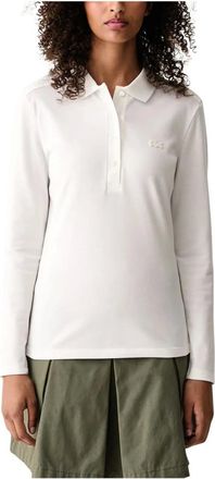 Lacoste Polo Slim Fit L.12.D de piqu&eacute; el&aacute;stico - Tops - Mujer - Blanco - 2XL