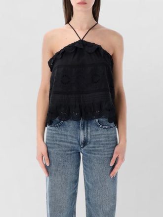 Isabel Marant cotton lace halterneck sleeveless blouse