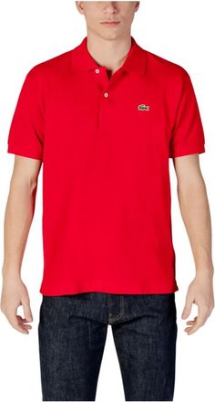 Lacoste Tops, Heren, Rood, 2Xl, Katoen, Rode Polo Shirt met Knopen