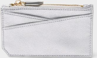 Simons Womens Angular-pocket pebbled card holder
