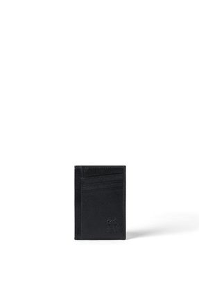 Brunello Cucinelli Grained leather card holder in Black at Nordstrom