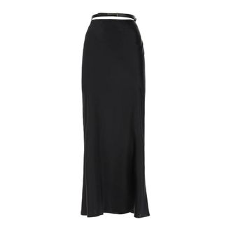 Tom Ford Maxi Skirts, female, Black, Size: XS Silk Satin Ankle Length Bias Skirt