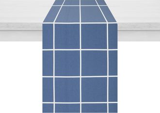 KASANOVA Runner quadrettato 40x120 cm cotone blu