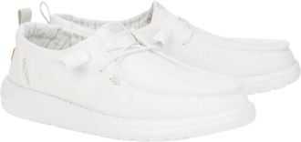 Hey Dude Womens Wendy Chambray Slip On Shoes In Bright White