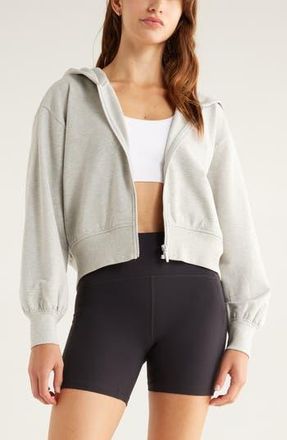 Zella Swoop Full Zip Hoodie in Grey Light Heather at Nordstrom Rack, Size Xx-Large