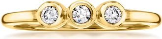 RS Pure by Ross-Simons Bezel-Set Lab-Grown Diamond 3-Stone Ring in 18kt Gold Over Sterling