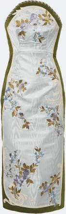 Alemais Al&eacute;mais Odessa moir&eacute; and velvet bustier dress