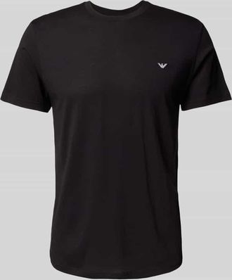 Emporio Armani T-Shirt mit Label-Patch in Black, Größe L