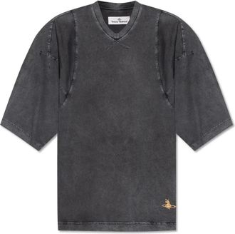 Vivienne Westwood T-Shirts, male, Gray, Size: L V-neck T-shirt