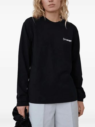 OperaSPORT Claudette logo-printed long-sleeve T-shirt - Black