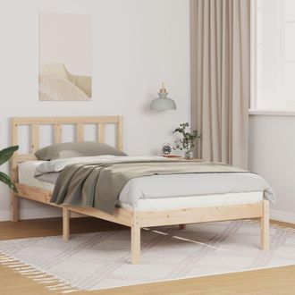 Berkfield Home with Headboard Brown 90 x 190 cm Solid pine wood