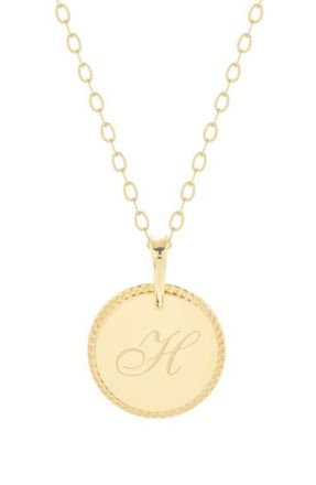 Brook & York Milia Initial Pendant Necklace in Gold H at Nordstrom