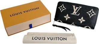 Louis Vuitton Beige Black Monogram Empreinte Long Wallet (Bi-Fold) (Pre-Owned)