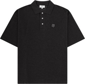 Maison Kitsun&eacute; Black Shirt Collar Polo