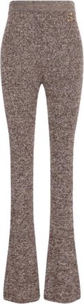 Sportmax Wijde broek - Dames - Wijde Broeken - Bruin - L - Broeken