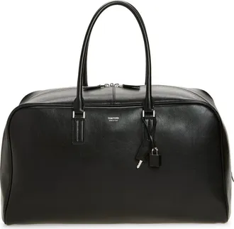 Tom Ford Supple Grain Leather Bowling Bag in 1N001 Black at Nordstrom
