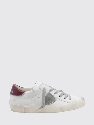 Philippe Model Prsx Bicolour Low-Top Calfskin Trainers with Shield Logo