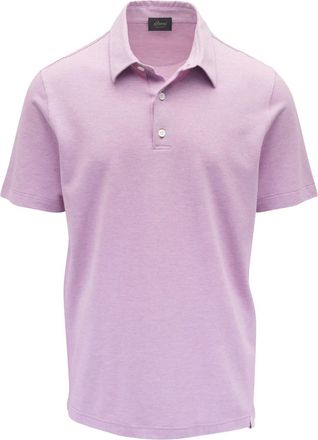 Brioni Polo in cotone con ricamo logo - Rosa