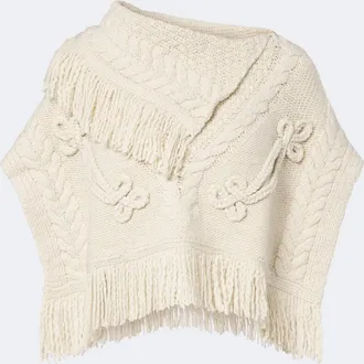 Isabel Marant Poncho trenzado Kacie en mezcla de lana