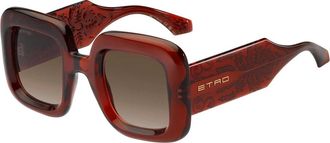 Etro Etro, Sunglasses, female, Brown, Size: 48 MM Brick/Brown Shaded Sunglasses
