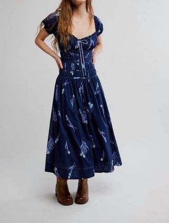 Free People Complete Me Midi Dress In Navy Combo