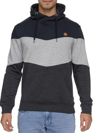 Indicode Kapuzensweatshirt INDICODE INMarcus, Herren, Gr. XXL, blau (navy), Sweatware, Obermaterial: 60% Baumwolle, 40% Polyester, colorblocking, regular fit n