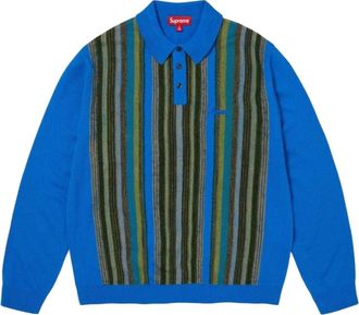 SUPREME SS26 Multi Stripe Polo Sweater Blue SUP-SS26-195-BLU