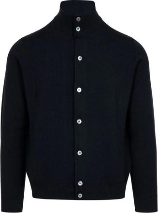 FILIPPO DE LAURENTIIS Bb 1Mlrm 16G 890 Cardigan - Heren - Vesten - Blauw - 3XL - Wol - Truien & Vesten
