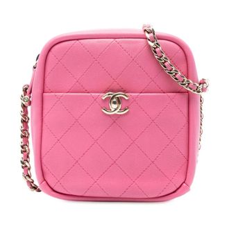 Chanel Pre-owned Quilted Leather Camera Bag - Dames - Pre-owned - Roze - Maat: ONE Size Leer