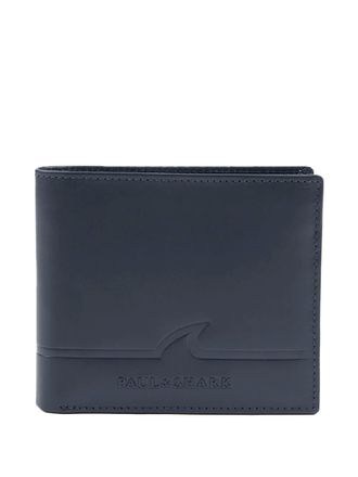 Paul & Shark logo-debossed leather wallet - men - Calf Leather/Polyester - One Size - Blue