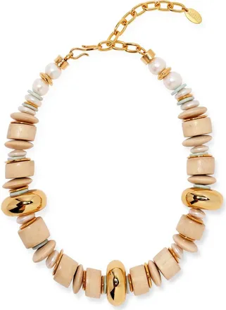 Lizzie Fortunato Interval Cultured Pearl Collar Necklace in Beige at Nordstrom
