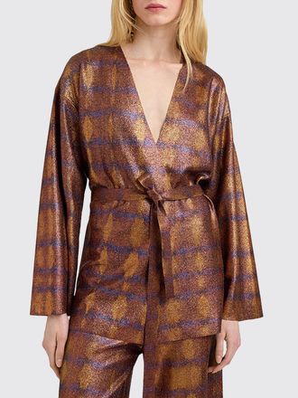Momoni Abstract Print Robe-Style Cardigan in Viscose with a Tie-Waist