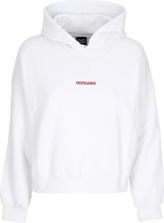 PROPAGANDA Ribs Assault Croptop Hoodie - Dames - Hoodies - Wit - M - Katoen - Hoodies & sweatvesten