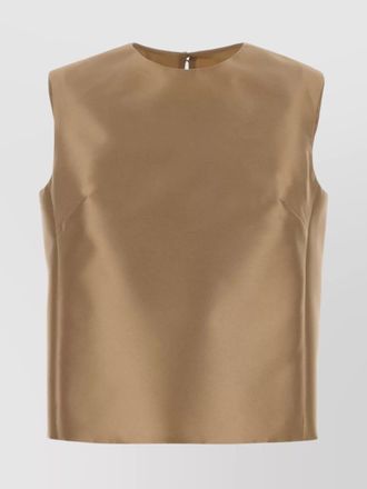 Alberta Ferretti sleeveless jacquard top back slit