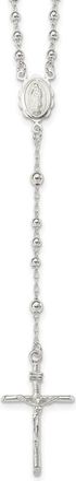 Diamond2Deal Sterling Silver Polished Rosary Necklace 16