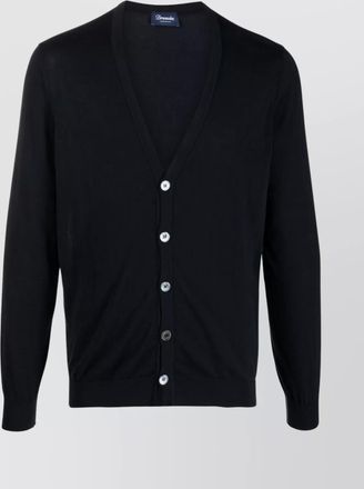 Drumohr v-neck long sleeves cuffs and hem