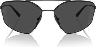 Ferrari 63mm Oversize Irregular Sunglasses in Matte Black /Polar Grey at Nordstrom