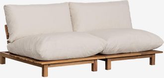 Sklum Sof&aacute; Modular Reclinable De Jard&iacute;n De 2 Piezas En Madera De Acacia Brina Sklum