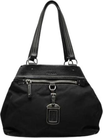 Prada Pre-owned Nylon Tote Bag - Dames - Vintage Schoudertas - Zwart - ONE Size - Nylon - Vintage