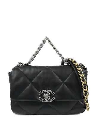 Chanel 2021-2025 Medium Lambskin 19 Flap satchel - women - Lambskin - One Size - Black
