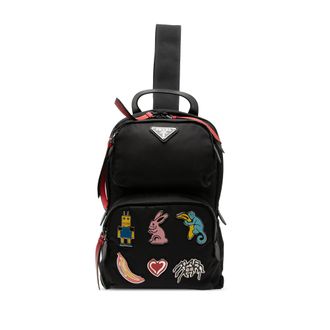 Prada Pre-owned Womens Tessuto Robot Fluo Sling Backpack - Black Nylon - One Size