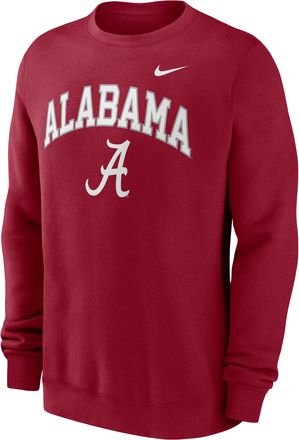 Nike Alabama Arch Nike Mens College Pullover Crew in Red | NKPU69WABN-Y48
