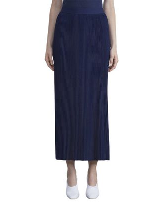 Lafayette 148 New York Pleated Knit Pull On Silk Skirt