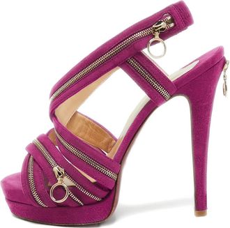 Christian Louboutin Sandali in pelle scamosciata con tacco 130mm - Viola